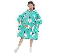 Ruiuzioong Kinder Übergroße Kapuzenpullover,Super Weich Warmes Bequeme Tragbare Decken Sweatshirt für Mädchen Jungen Teenager (Alpaka, 7-13 Jahre)