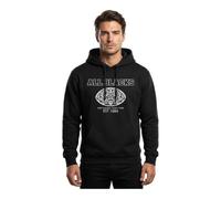 Rule Out Herren Kapuzenpullover All Blacks New Zealand Rugby - Baumwolle Hoodie Schwarz