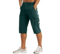 RUMAOZIA 3/4 Hose Herren Cargo Shorts Männer Bermuda Shorts Multi Taschen 3/4 Lang Trekkinghose Militär Shorts Strandhose Ausflug Reisen Sommer Kurze Hose Baumwolle Arbeitshose Stoffhose