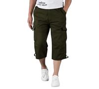 RUMAOZIA 3/4 Hose Herren Cargo Shorts Männer Bermuda Shorts Multi Taschen 3/4 Lang Trekkinghose Militär Shorts Strandhose Ausflug Reisen Sommer Kurze Hose Baumwolle Arbeitshose Stoffhose