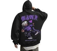 RUMAOZIA Anime Kapuzenpullover Herren Oversize Sweatshirt mit Backprint Cartoon Pullover Hoodie für Herren Damen Streetwear Langarm Kapuzenpulli Y2K Mit Kapuze Frühling Herbst Winter Hoodies Hoody