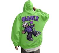 RUMAOZIA Anime Kapuzenpullover Herren Oversize Sweatshirt mit Backprint Cartoon Pullover Hoodie für Herren Damen Streetwear Langarm Kapuzenpulli Y2K Mit Kapuze Frühling Herbst Winter Hoodies Hoody