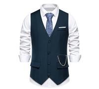 RUMAOZIA Anzugweste Herren Schwarz Elegant Vintage Westen Aermellose Aermellos Businessweste Hochzeit Outfit Westernweste Anzugsveste Rockabilly 20er Jahre Herren