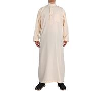 RUMAOZIA Arabische Kleidung Herren Muslim Kaftan Abaya Gewand Robe Mit Crew Stehkragen - Thobe Arabisch Gebet Eid Islamische Kleidung Aus Dem Nahen Osten für Männer