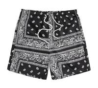 RUMAOZIA Badehose Herren Lang Paisley Shorts Cashew Blume Drucken Basketball Shorts mit Kordelzug Mesh Grafik Bandana Print Sweatshorts Casual Laufshorts Sommer Strand Leichte Kurze Hose