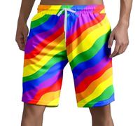RUMAOZIA Badeshorts Herren Regenbogen Badehose Männer Schwimmhose Boardshorts Herren Schwimmshort Neon Bunt Kurze Hosen Gym Sportshorts Men Lässig Strandhose Shorts mit Verstellbarem Tunnelzug