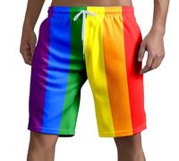 RUMAOZIA Badeshorts Herren Regenbogen Badehose Männer Schwimmhose Boardshorts Herren Schwimmshort Neon Bunt Kurze Hosen Gym Sportshorts Men Lässig Strandhose Shorts mit Verstellbarem Tunnelzug