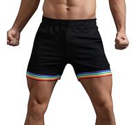 RUMAOZIA Badeshorts Herren Shorts Herren Sommer Einfarbig Regenbogen Hosen Tasche Lose Swimwear Sport Laufhose Gerade Shorts Gestreifte Bequemer Strandhose Kurze Badepants Lässige Schwimmhose