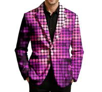 RUMAOZIA Blazer Herren Karneval Cord Sakko Glitzer Blazer Slim Fit Hochzeit Mantel Langarm Mantel Anzug Herrenjacke Performance-Kostüm für Silvesterparty Formelle Kleidung Abschlussball Kostüm