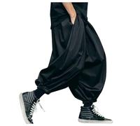 RUMAOZIA Haremshose Herren Japanisch Einfarbige Freizeithose Lang Japanische Harajuku Kimono Hose Bequeme Hosen Leichte Atmungsaktiv Pluderhose Herren Haremshose Baggy Hosen Haremshose