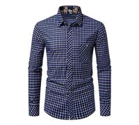 RUMAOZIA Hemd Herren Vertikale Streifen Shirt Langarm Hemden Essentials Businesshemd Slim Fit Hawaiihemd Männer Sommerhemd Button Down Atmungsaktiv Shirt Leichte Freizeithemden Relaxed Fit Hemd