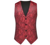 RUMAOZIA Herren Anzugweste aus gemustertem Brokat-Stoff - Elegante Weste im viktorianischen Stil für einen festlichen Look formelle Smoking-Weste für Hochzeit und Party