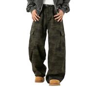 RUMAOZIA Herren Baggy Weite Bootcut Jeans aus Baumwolle Arbeithose Camouflage Loose Fit Cargo Hosen für Outdoor und Arbeit, Vintage Hip-Hop Skateboard lässig lockere Denim-Hose Y2K Streetwear