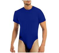 RUMAOZIA Herren Body Bodysuit Unterwäsche Stringbody Unterhemd Stringbody T-Shirt Kurz Dessous Einteiler Unterwäsche Body Kompression Singlet Sportwear Kurzarm Overall Männer Rundhals Tops