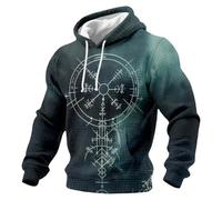 RUMAOZIA Herren Hoodie Mit Wikinger-Motiv - Trendiger Strukturierter Kapuzenpullover Mit Yggdrasil-Design Und Keltischen Mustern | Stilvolles Outfit Für Der Nordischen Mythologie Vintage Streetwear
