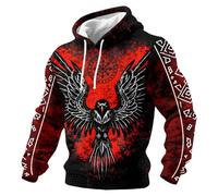 RUMAOZIA Herren Hoodie Mit Wikinger-Motiv - Trendiger Strukturierter Kapuzenpullover Mit Yggdrasil-Design Und Keltischen Mustern | Stilvolles Outfit Für Der Nordischen Mythologie Vintage Streetwear