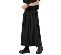 RUMAOZIA Herren Hose Rock Traditioneller Kilt Japanischer Stil Samurai Rock Hose Trend Herbst Winter Freizeithose Herrenhose Einfarbig Samurai Hakama Haremshose Baggy Streetwear Vintage Gothic