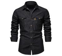 RUMAOZIA Herren Jeansjacke Übergangsjacke Denim Jacket Freizeitjacke Vintage Retro Classic Denim Jacken mit Knopfverschluss Männer Herbst Winter Denim Jacke Mantel Trucker Jacket Oberbekleidung