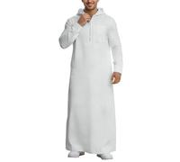 RUMAOZIA Herren Kaftan Muslimische Kleider mit Kapuze Baumwolle Muslim Ramadan Qamis Einfarbig Gebet Islamisch Abaya Herren Langarm Kamis Djellaba Marokkanisch Jelaba Kaftan Kleid Ramadan Kleidung