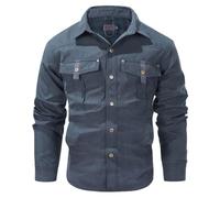 RUMAOZIA Herren Karierte Flanellfutter Jacke Hemdjacke Arbeitsjacke Herren Übergangsjacke Leicht Stehkragen Feldjacke Cargo Herbstjacke Snap Western Cowboy Jacken Western Twill Outdoor Shirt Jacke