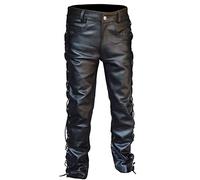 RUMAOZIA Herren Kunstleder Hose Slim Fit Biker Lederhose Casual Straight Leg Kunstleder Motorrad Biker Hose Rock Punk Lange Hose Clubwear Stretch Dünn Leder Hosen Nightclub Bleistift Hose