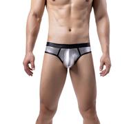 RUMAOZIA Herren Leder Slips Lack glänzend Optik sexy Unterwäsche Boxer Slips Schwarz Dessous Bikini Strings Höschen Erotische Strings für Herren Reizwäsche Clubwear Slips Tanga Shorts Kurz Hose