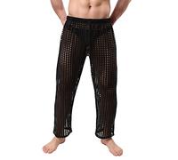 RUMAOZIA Herren Netz Fischnetzhose Muskel Transparent Hose Mesh Durchsichtige Muskelleggings mit Kordelzug Sexy Netzhose Lang Hose Mesh Unterhose Pants Unterwäsche Lange Sommer Hosen