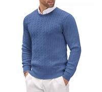 RUMAOZIA Herren Pullover mit Rundhalsausschnitt Strickpullover Feinstrick Winterpullover Sweater Männer Basic Warmer Strickpulli Slim Fit Knitted Shirt Einfarbig Oberteile Freizeit Sweatshirt