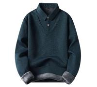 RUMAOZIA Herren Pullover Winter Herbst Knitted Shirt Slim Strickpullover Bequeme Weich Sweater Pulli Feinstrick Winterpullover Basic Warme Sweatshirt Fleece Langarm Pulli Strick Langarmshirt