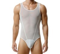 RUMAOZIA Herren Sexy Wrestling Singlet Slim Fit Boxer Overall Einteiler Sportshirt Transparent Mesh Body Sexy Unterwäsche Wrestling Singlets Body Atmungsaktiv Unterwäsche Leotard Bodysuit