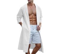 RUMAOZIA Herren Sommer Cardigan Lang Windjacke Herren Sommer Jacke Morgenmantel Herren Strand Cardigan Japan Happi Kimono Haori Cardigan Frühling