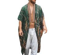 RUMAOZIA Herren Strand Sonnenschutz Strickjacke Leichter Kimono-Bademantel Sommer Leicht Umhang Herren Muskel Top Cardigan Robe Poncho für Herren Japanische Vorne Offen Lange Strickjacke