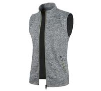 RUMAOZIA Herren Strick Weste Sportlich Elegant Ärmellos Weste Kurz Fleeceweste Gefüttert Warm Outdoor Jacke Steppweste Einfarbige Arbeitsweste Stehkragen Softshell Winterweste Vest Sportweste
