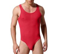 RUMAOZIA Herren Transparent Body Stretch Wrestling Singlet Top Ärmellos Bodysuit Unterhemd Tank Top Kompression Unterwäsche Stringbody Einteiler Sportshirt Männer Leotard Unterhemd Dessous