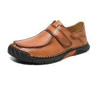 RUMAOZIA Herren Wanderschuhe aus PU Leder Retro Leicht und Bequem Slipper ohne Schnürsenkel Klassische Atmungsaktive Bequeme Freizeitschuhe rutschfeste Walkingschuhe Casual Turnschuhe