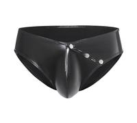 RUMAOZIA Herren Wetlook Slip Tanga Sexy Unterhose Höschen Slip Lack Leder Briefs Shorts Männer String mit Druckknöpfen Slips Sexy Unterwäsche Unterwäsche Dessous Latex Kleidung Clubwear