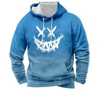 RUMAOZIA Hoodie Herren Oversize mit Druck Y2K Kapuzenpullover mit Smiley-Druck Hip Hop Casual Sweatshirt Langarm Basic Pullover Hoody mit Kapuze Herbst Winter Sweatshirt Warm Bequem Kapuzenpulli