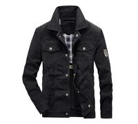 RUMAOZIA Jeansjacke Herren Übergangsjacke Trucker Jacket Männer Denim Jacken mit Knöpfen Jeans Cargo Jacke Denim Jacket Freizeitjacke Vintage Classic Herbst Winter Outdoorjacke Wanderjacke