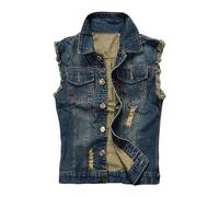 RUMAOZIA Jeansweste Herren Oliv, Anglerweste Herren Grün Freizeitweste Bequeme Jeans-Jacke Einfarbig Weste Modischer Denimweste Minimalist Cowboy Jacke Klassische Bikerweste Lose Jeansjacken