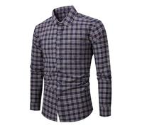 RUMAOZIA Kariertes Hemd Herren Slim Fit Bügelfreies Freizeithemd Langarm Kariert Trachtenhemd Karo Hemden Sommer Casual Holzfällerhemd Button Down Casual Western Regular Fit Karierteshemd