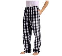 RUMAOZIA Karohose Hose Unisex Freizeithose Herren Bequeme Schlafanzughose Baggy Loungehose für Männer Pyjamahose Casual Y2K Oversized Hosen Lang Baumwolle Karierte Schlafhose