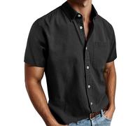 RUMAOZIA Klassisches Hemd Herren Kurzarm | Bügelfreies Anzughemd Businesshemd für Hochzeitsgast Kleidung mit Modernem Schnitt Stretch Regular Fit Herrenhemden Business Freizeithemd Kurzarmhemd