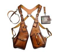 RUMAOZIA Leder SchulterHolster Tasche, Verstellbarer Schultergurt, Retro Unterarm Pouch, Universelles vertikales PistolenHolster, Anti-Diebstahl-Holster für Outdoor-Reisen