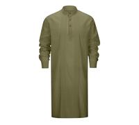 RUMAOZIA Marokkanische Kleidung Herren Abaya Herren Kaftan Baumwolle Burka Arabische Ramadan Kleidung Muslimische Kleider Lange Ärmel Retro Tuniken Islamische Gebetskleidung für Männer