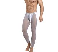 RUMAOZIA Mesh Leggings Herren Transparent Netz Hose Männer Strumpfhose mit Kordelzug Durchsichtige Muskel Leggings Luftig Leichte Kompressions Leggings Elastisches Netzgewebe Hose Sexy Clubwear