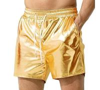 RUMAOZIA Metallic Shorts Herren Glänzende Party Kurze Hose Mit Taschen - Glitzer Strand Badeshorts für Sport, Gym, Jogger - Sexy Hotpants