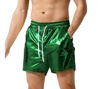 RUMAOZIA Metallic Shorts Herren Glänzende Party Shorts Bar Metallic Glänzende mit Taschen Glitzer Strand Badeshorts Sport Gym Jogger Kurze Hose Sexy Hotpants