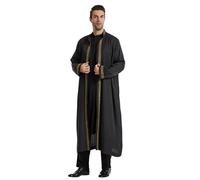 RUMAOZIA Muslimische Kleider Herren Gebetskleidung für Männer Muslim Kaftan Lose Casual Dubai Arab Islamische Kleider Arabische Kleidung Abaya Herren Middle East Thobe Jacke Langarm Thobe