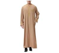 RUMAOZIA Muslimische Kleider Herren Muslim Kaftan Abaya Herren Gewand Robe Islamische Kleidung Aus Dem Nahen Osten Gebetskleidung Crew Stehkragen Thobe Arabische Kleidung Gebet Eid Kleidung