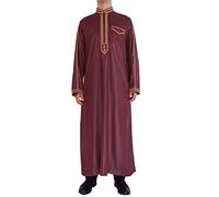 RUMAOZIA Muslimische Kleider Herren Muslim Kaftan Abaya Herren Gewand Robe Islamische Kleidung Aus Dem Nahen Osten Gebetskleidung Crew Stehkragen Thobe Arabische Kleidung Gebet Eid Kleidung